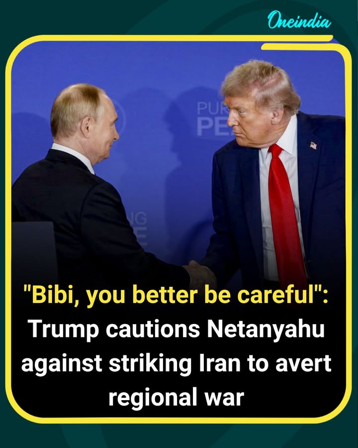 U.S. President Donald Trump has cautioned Israeli Prime Minister Benjamin Netanyahu against launching further strikes on Iran, warning that such action could escalate into a broader regional war. In a reported conversation, Trump said, “Bibi, you better be careful,” stressing that Israel could risk being isolated if tensions spiral further. The statement comes amid ongoing efforts to contain violence in the Middle East and prevent a wider conflict involving multiple regional powers.