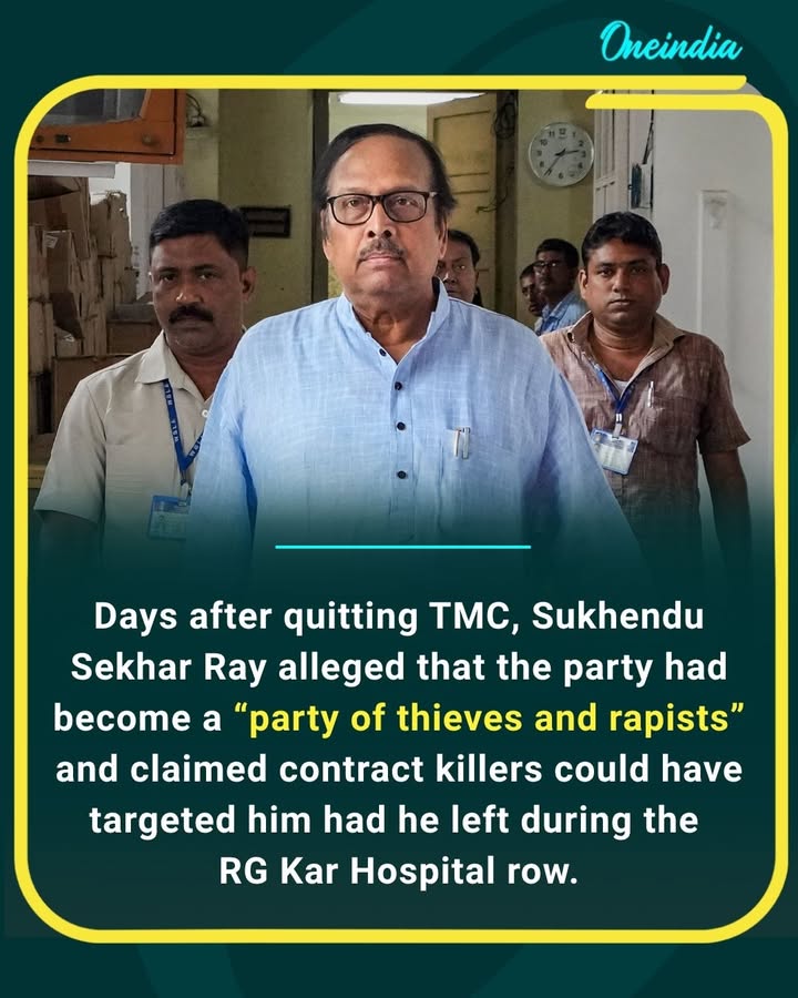 Sukhendu Sekhar Ray launched a sharp attack on TMC days after quitting the party, alleging it had turned into a “party of thieves and rapists.” He also claimed that had he resigned during the RG Kar Hospital controversy, he could have been targeted by contract killers.