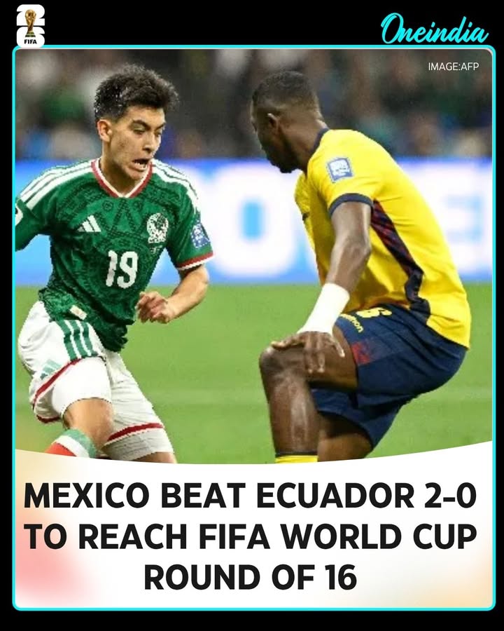 Mexico secured their place in the FIFA World Cup 2026 Round of 16 with a convincing 2-0 victory over Ecuador in Mexico City. El Tri controlled the contest from start to finish, producing a disciplined display to seal their knockout berth and move one step closer to World Cup glory.