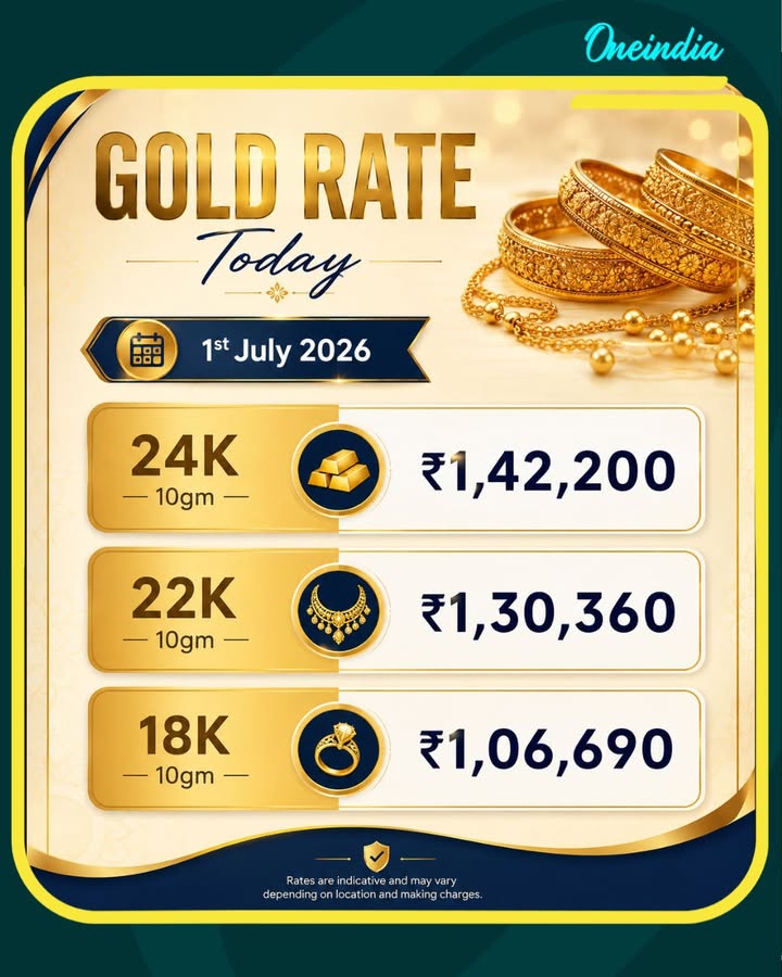 Gold Rate Today, 1st July 2026