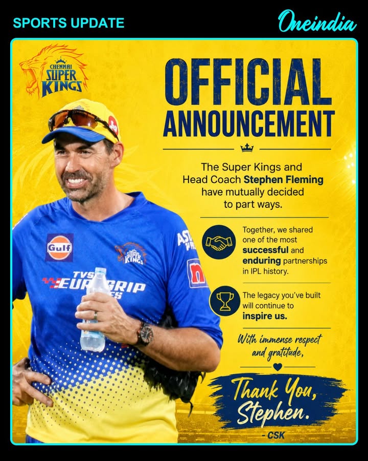 CSK and Stephen Fleming Part Ways After Historic IPL Partnership