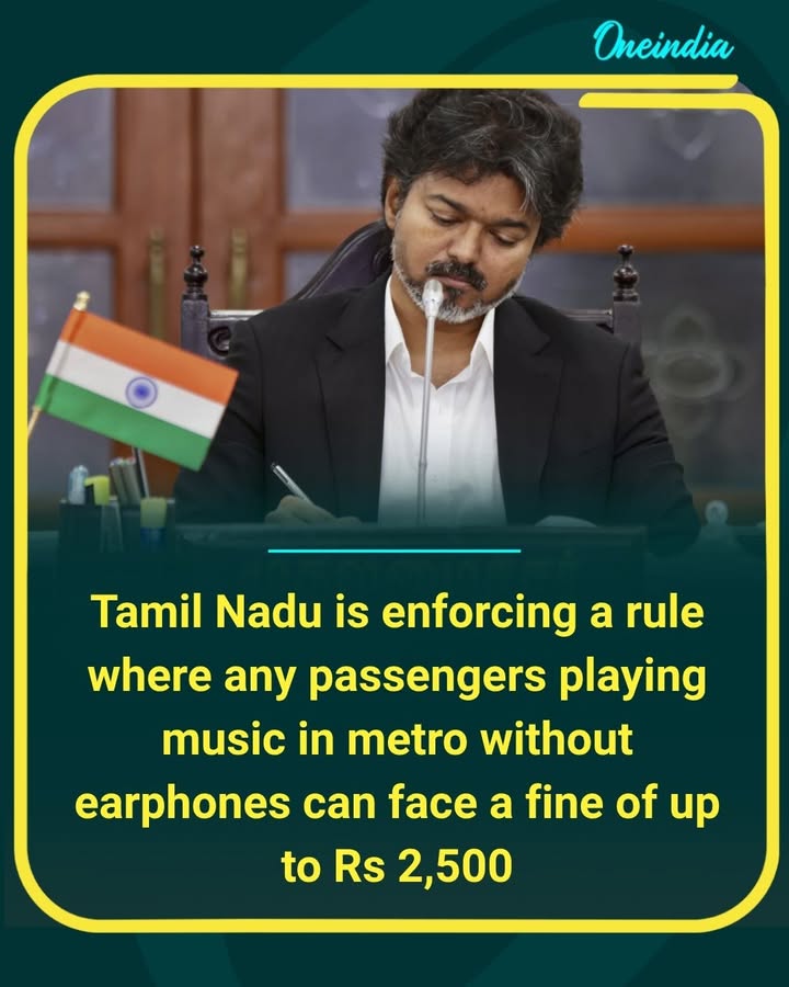 Playing music or videos aloud without earphones in Tamil Nadu Metro could now cost passengers up to ₹2,500. The rule aims to reduce noise and ensure a comfortable travel experience for everyone.