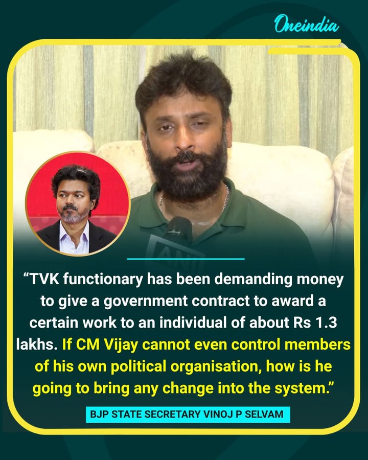 BJP Targets TVK Over Alleged Bribery Demand