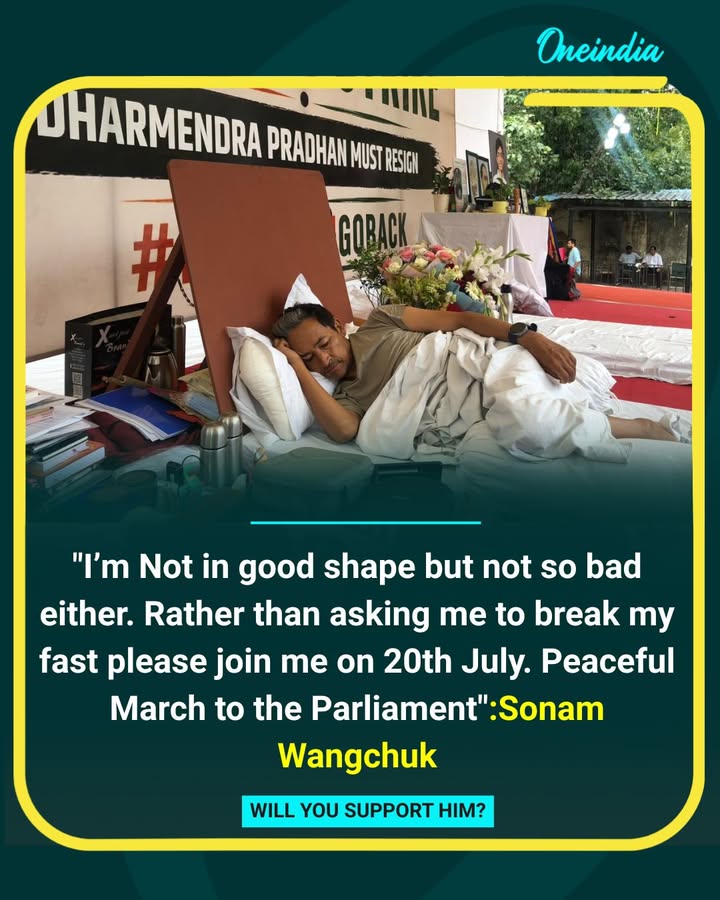Sonam Wangchuk Calls for Peaceful March to Parliament on July 20