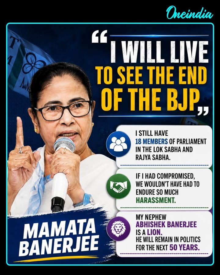 Mamata Banerjee: 'I Will Live to See the End of the BJP'