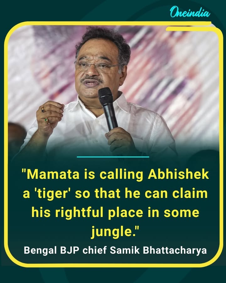 Bengal BJP chief Samik Bhattacharya mocked the TMC leadership with a sharp remark targeting Mamata Banerjee and Abhishek Banerjee.