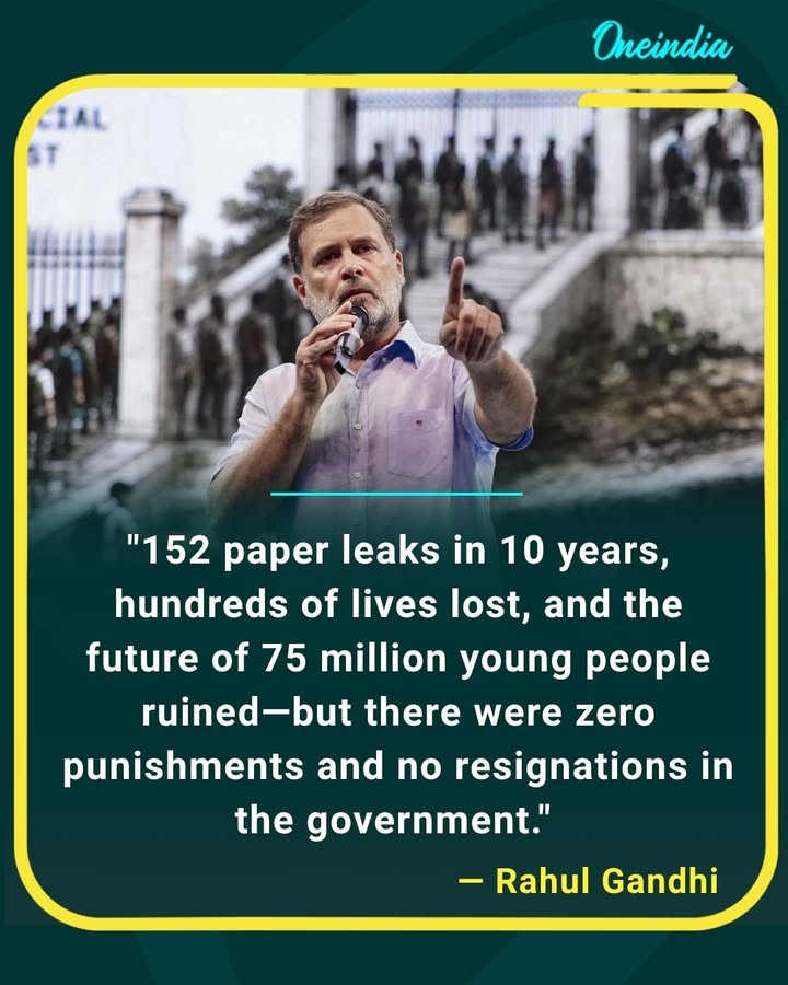 'This system will have to be rebuilt from scratch,' says Rahul Gandhi as he alleges 152 paper leaks in 10 years and demands accountability over the exam leak crisis.