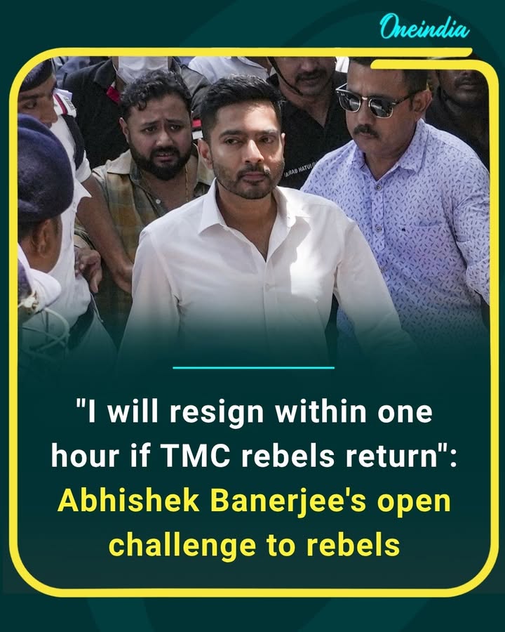 Abhishek Banerjee makes a high-stakes declaration, challenging party rebels and linking his resignation to their return.