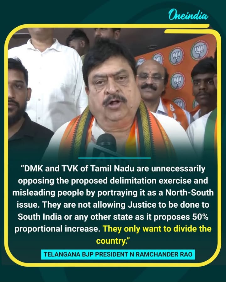 Telangana BJP Chief Slams DMK, TVK Over Delimitation Row