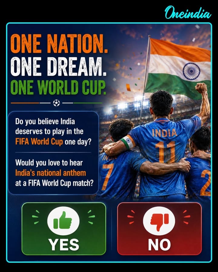 Can you imagine the atmosphere if India qualifies for the FIFA World Cup? 🔥