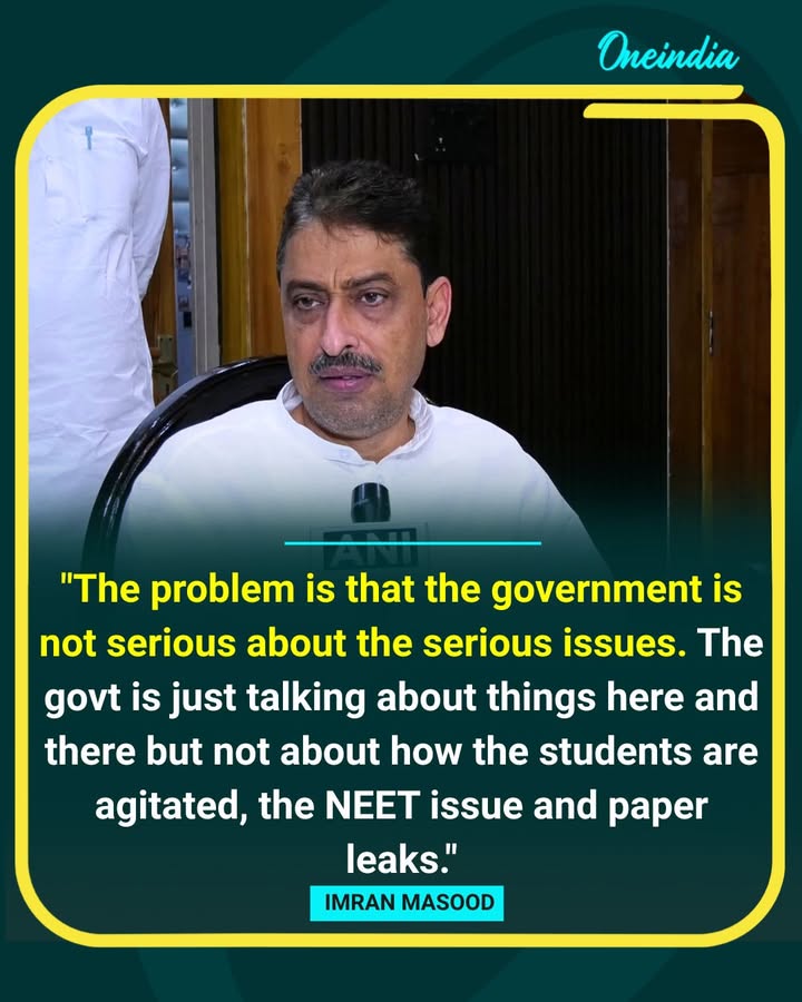 Imran Masood Targets Govt Over NEET, Paper Leak Issues