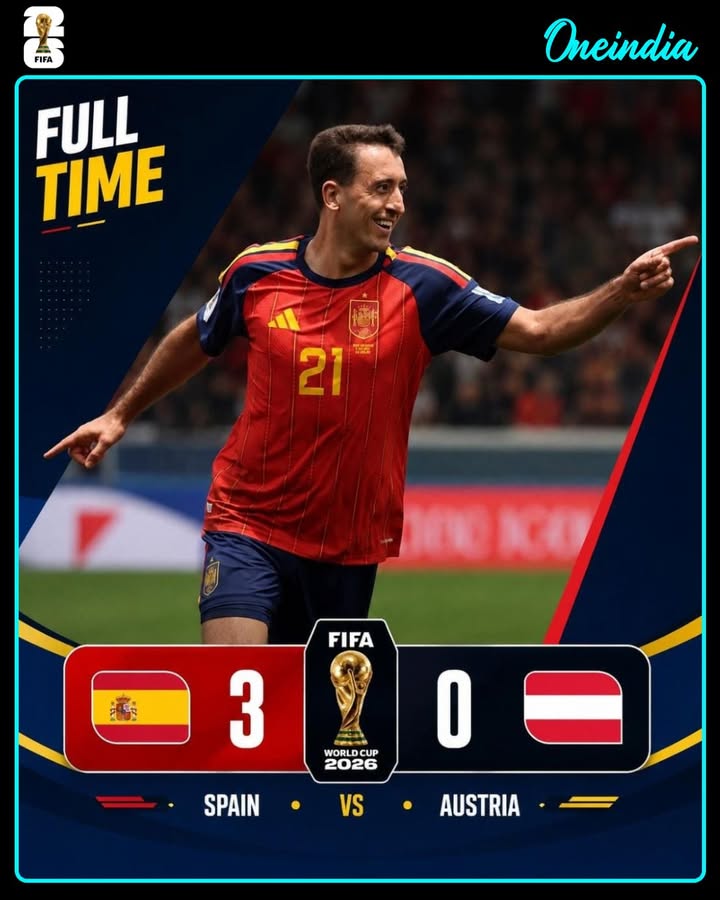 Spain delivers a dominant performance with a convincing 3-0 win over Austria! A clinical display secures a memorable full-time victory