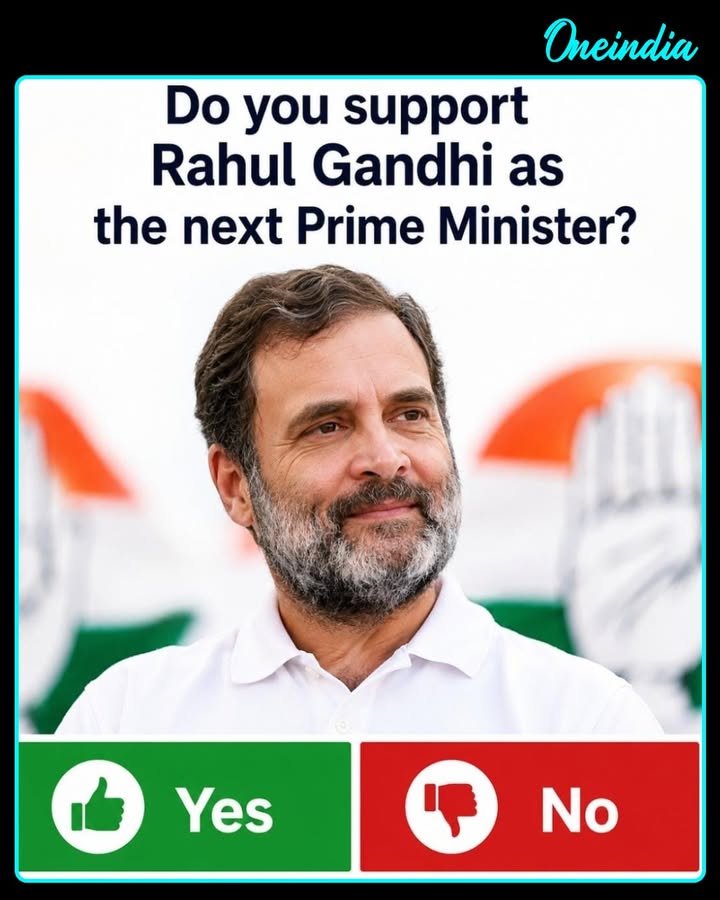 Poll Time: Do you support Rahul Gandhi as the next Prime Minister? Vote Yes 👍 or No 👎 and share your opinion.
