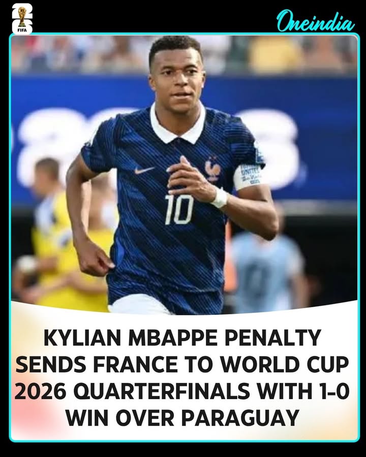 Kylian Mbappe scored the decisive penalty as France secured a hard-fought 1-0 victory over Paraguay to book their place in the FIFA World Cup 2026 quarterfinals. The French captain kept his composure from the spot, helping Les Bleus overcome a resilient Paraguayan side and continue their pursuit of another World Cup title.