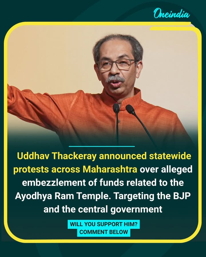 Uddhav Thackeray Calls Statewide Protest Over Ayodhya Ram Temple Fund Row