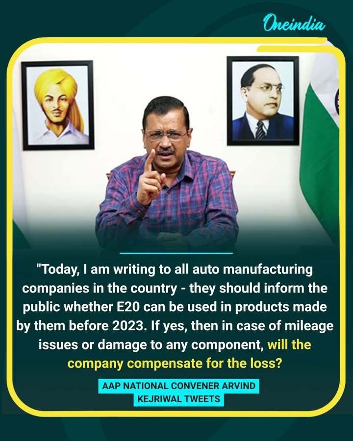 Kejriwal Questions Auto Firms Over E20 Fuel Compatibility
