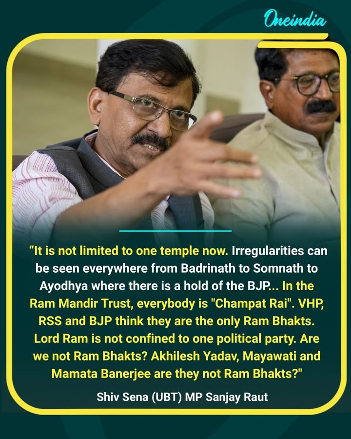 Sanjay Raut targets the BJP over alleged donation irregularities, claiming faith should never be used for political ownership. He says Lord Ram belongs to every devotee, not any one party.