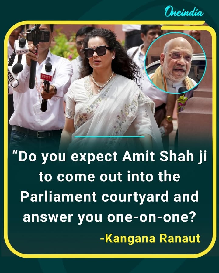 A sharp political remark by Kangana Ranaut “Do you expect Amit Shah ji to come out into the Parliament courtyard and answer you one-on-one?