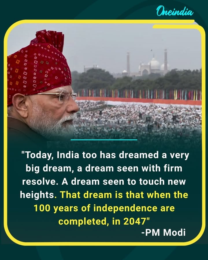 Prime Minister Narendra Modi said India has set its sights on a big dream — to reach new heights and build a developed nation by 2047, when the country completes 100 years of Independence.