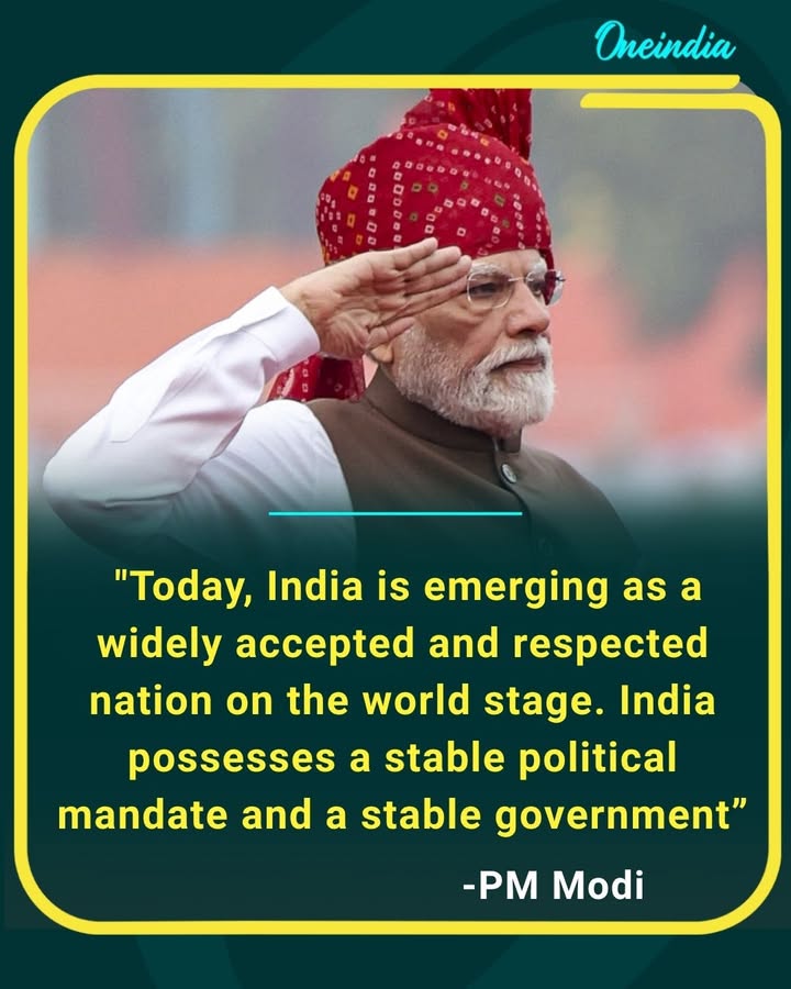 PM Modi highlights India’s growing global influence, saying the country is earning greater respect worldwide with a stable government and a strong political mandate.
