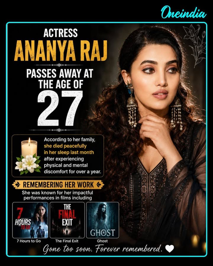 ‘She Lived Like a Queen’: Actress Ananya Raj Dies at 27
