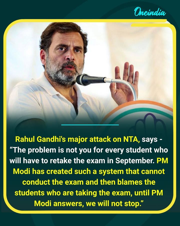 Rahul Gandhi launches fresh attack on NTA