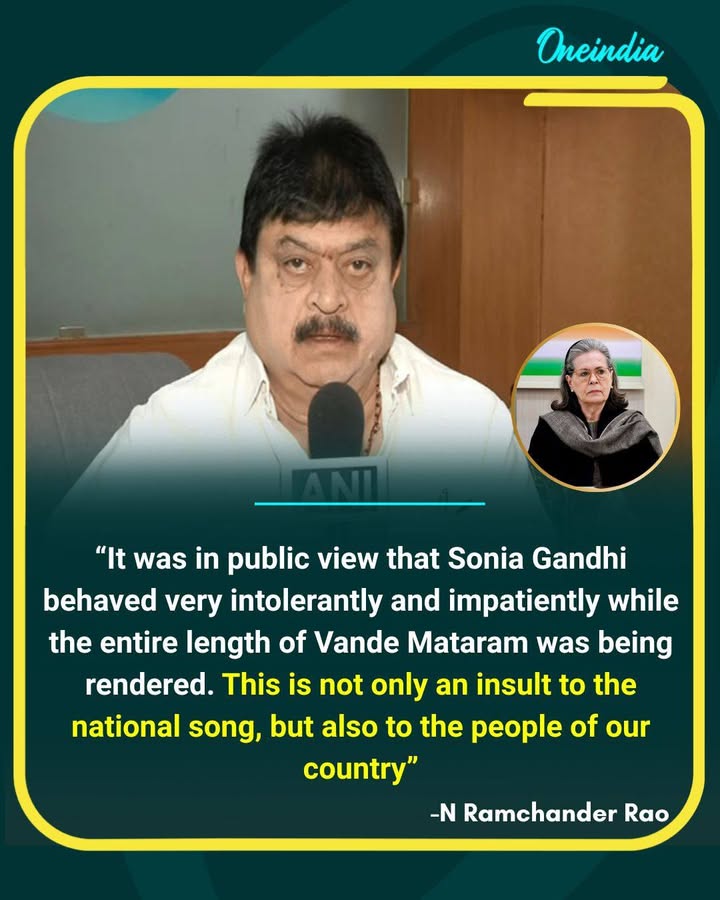 BJP Telangana chief targets Sonia Gandhi over Vande Mataram row
