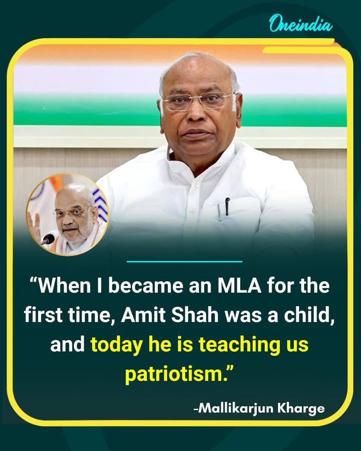 Kharge Takes Dig at Amit Shah Over Patriotism Remark