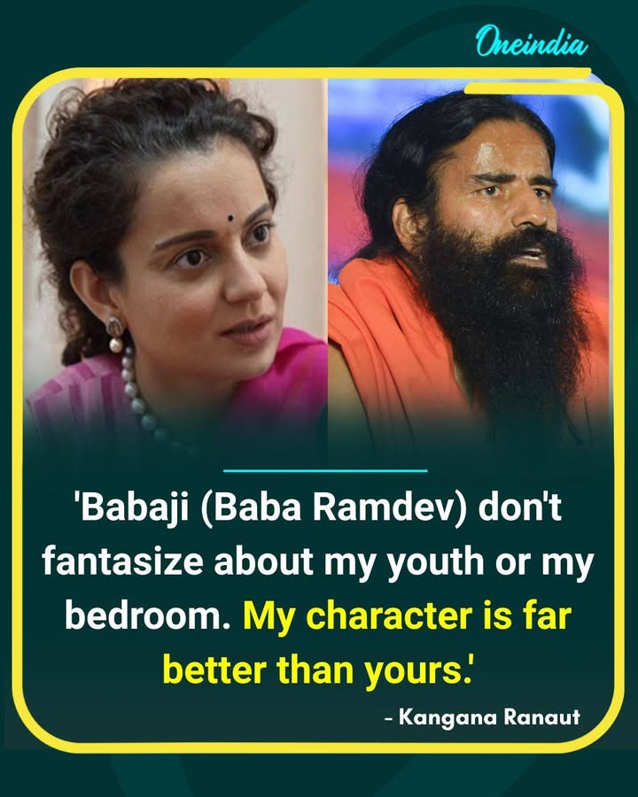 A war of words has erupted between BJP MP Kangana Ranaut and yoga guru Baba Ramdev after Kangana referred to Gen-Z as the “gutter generation.” Responding to Ramdev’s remarks on Instagram, Kangana hit back with a sharp personal statement, saying he should not “fantasize” about her youth or bedroom and asserting that her character is better than his.