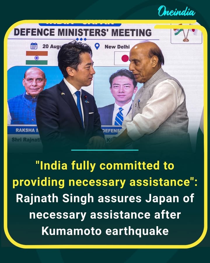 India stands firmly with Japan in the aftermath of the Kumamoto earthquake. Defence Minister Rajnath Singh assured Japan of India’s full support and necessary assistance during this difficult time.