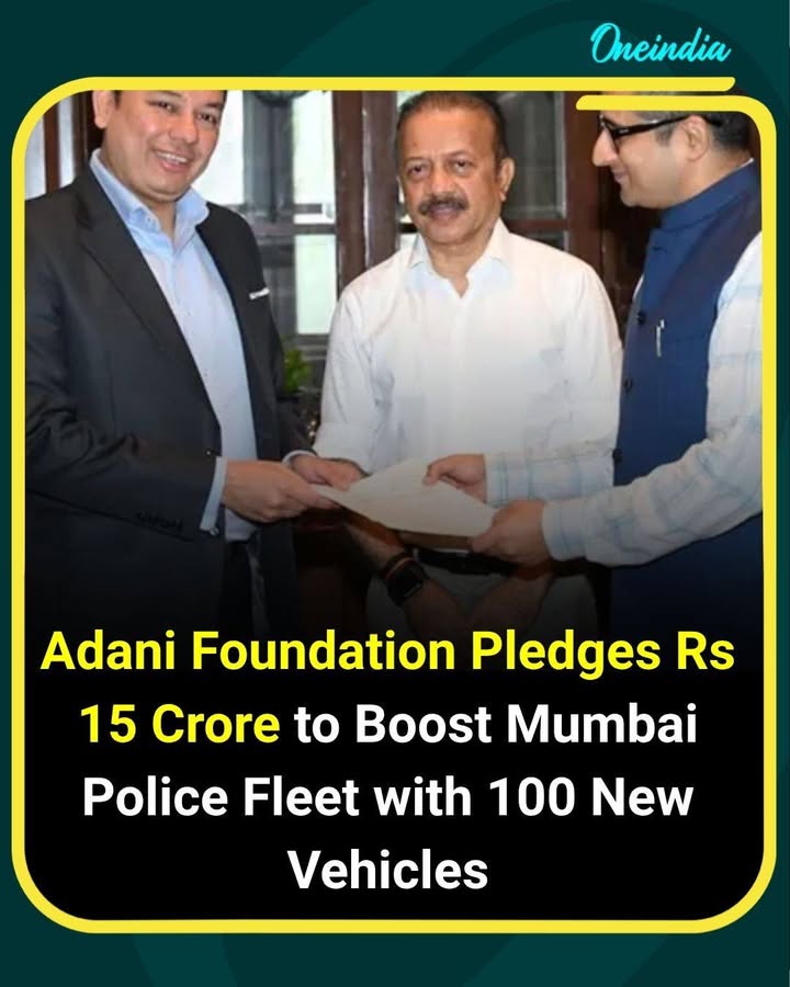 The Adani Foundation has pledged ₹15 crore to strengthen the Mumbai Police fleet by providing 100 new vehicles. The initiative aims to enhance mobility and operational capabilities of the city police force.