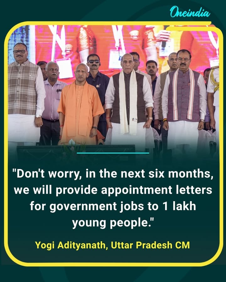 Yogi Adityanath announces that 1 lakh young people will receive government job appointment letters within the next six months, highlighting the UP government’s focus on employment.