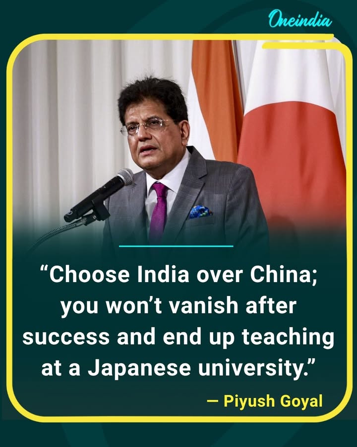 Piyush Goyal urges people to choose India over China, highlighting opportunities and the importance of building a successful future in India.