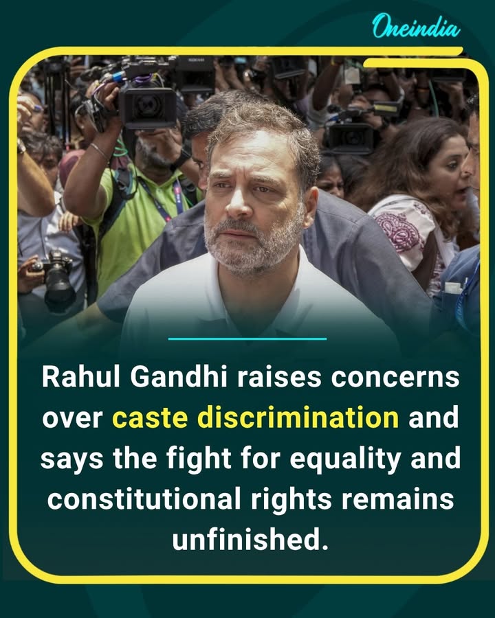 Lok Sabha LoP Rahul Gandhi says the political battle in India is fundamentally a clash between the values of the Constitution and the ideology of the BJP-RSS, while highlighting what he describes as continuing caste-based discrimination against Dalits in schools, villages and public spaces.