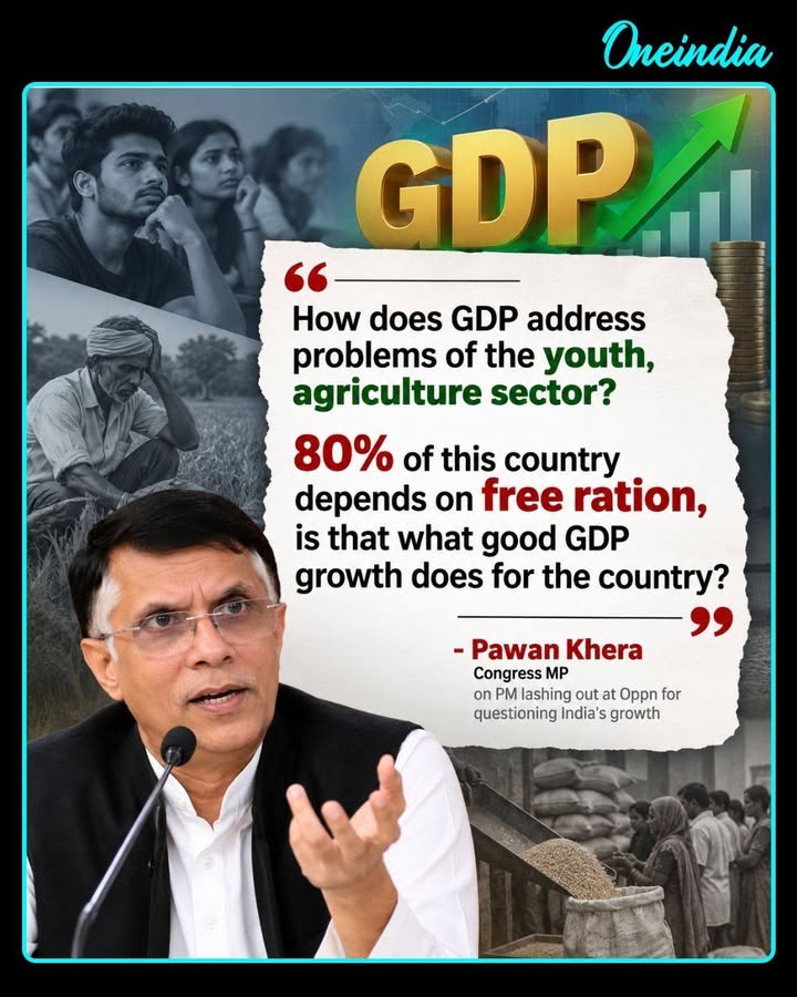 Pawan Khera Questions GDP Growth Over Youth, Farmers’ Issues