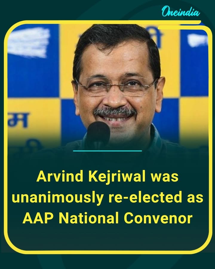 Arvind Kejriwal has been unanimously chosen again as the AAP’s National Convenor, continuing to lead the party at the national level.
