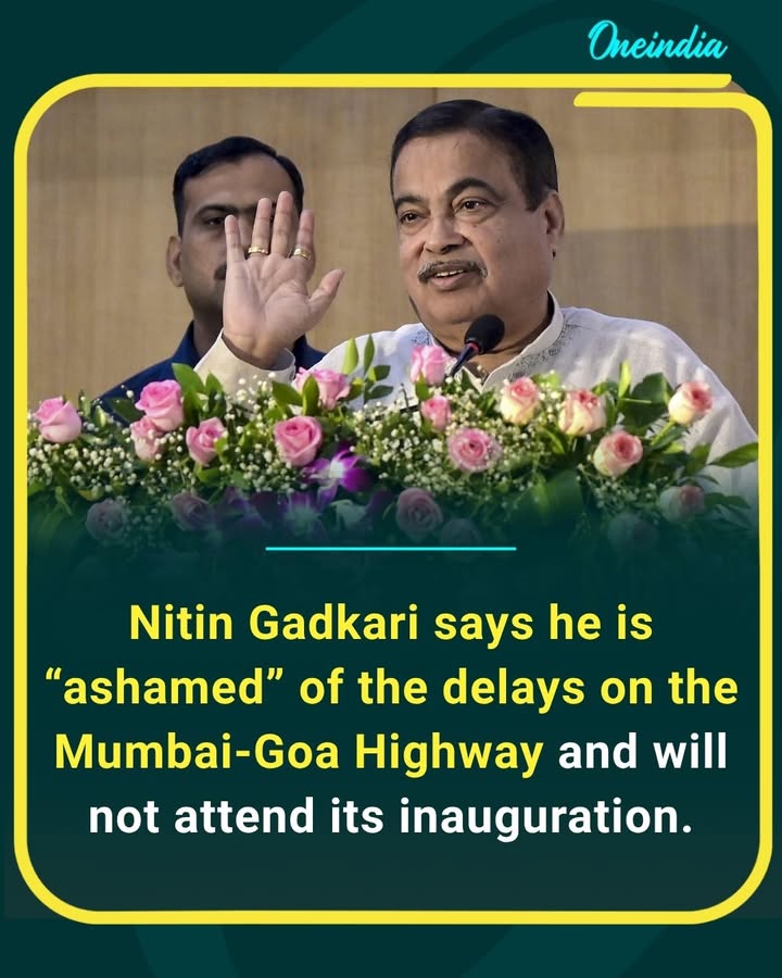 Union Minister Nitin Gadkari expressed disappointment over the prolonged delay in completing the Mumbai-Goa Highway, saying he felt “ashamed” and would skip the inauguration.