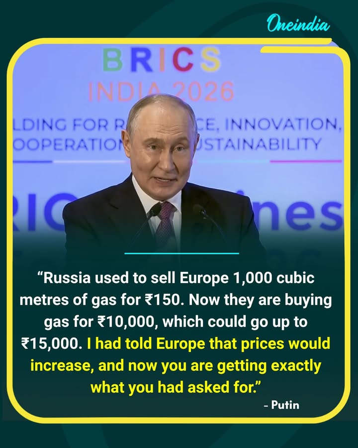 Russian President Vladimir Putin took a dig at Europe over rising gas prices, saying the cost of 1,000 cubic metres had increased from around 150 rubles when supplied by Russia to approximately 10,000 rubles, with prices potentially reaching 15,000 rubles. Putin said he had previously warned European countries that prices would rise, adding, “now you are getting exactly what you asked for.”
