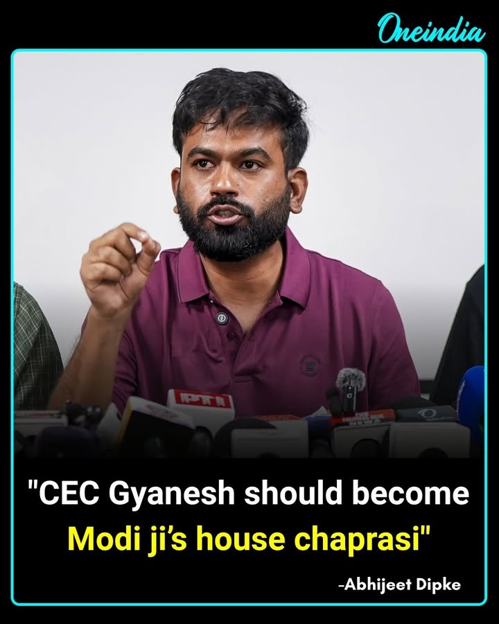 CJP founder Abhijeet Dipke made a sharp remark targeting Chief Election Commissioner Gyanesh Kumar, saying he should “become Modi ji’s house chaprasi.” The comment comes amid the ongoing political debate over the Election Commission and SIR.