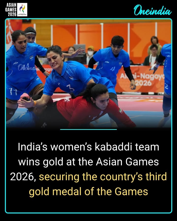 India’s women’s kabaddi team delivers a golden performance at the Asian Games 2026, adding another gold medal to the country’s tally.