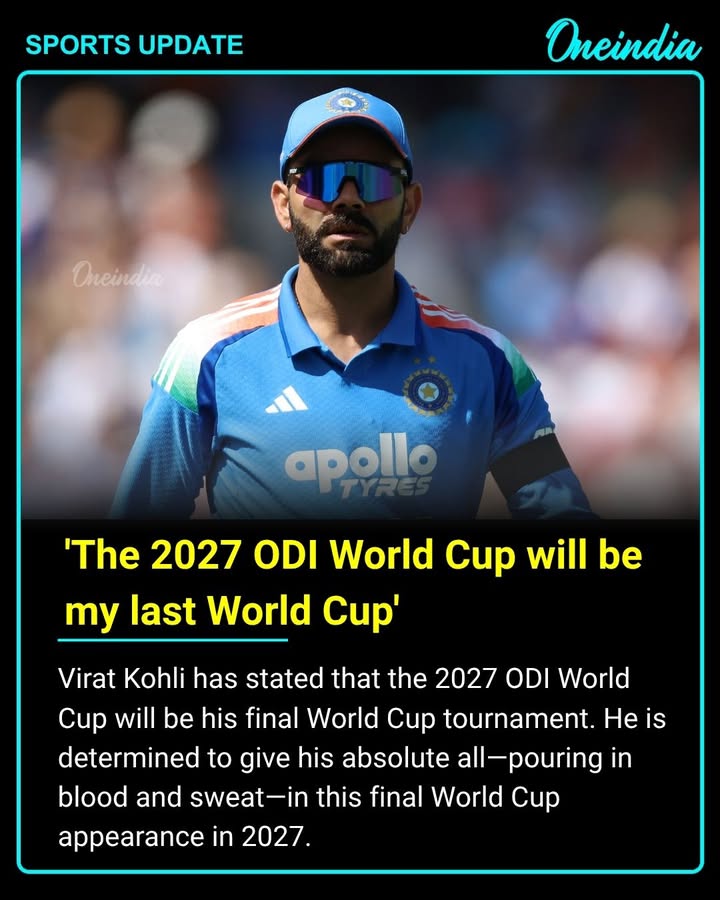 Kohli confirmed that the 2027 ODI World Cup will be his last World Cup for India, telling JioStar that this is his motivation to “leave everything out there.” He also said his goal is to win the tournament and that he is ready to do whatever it takes.