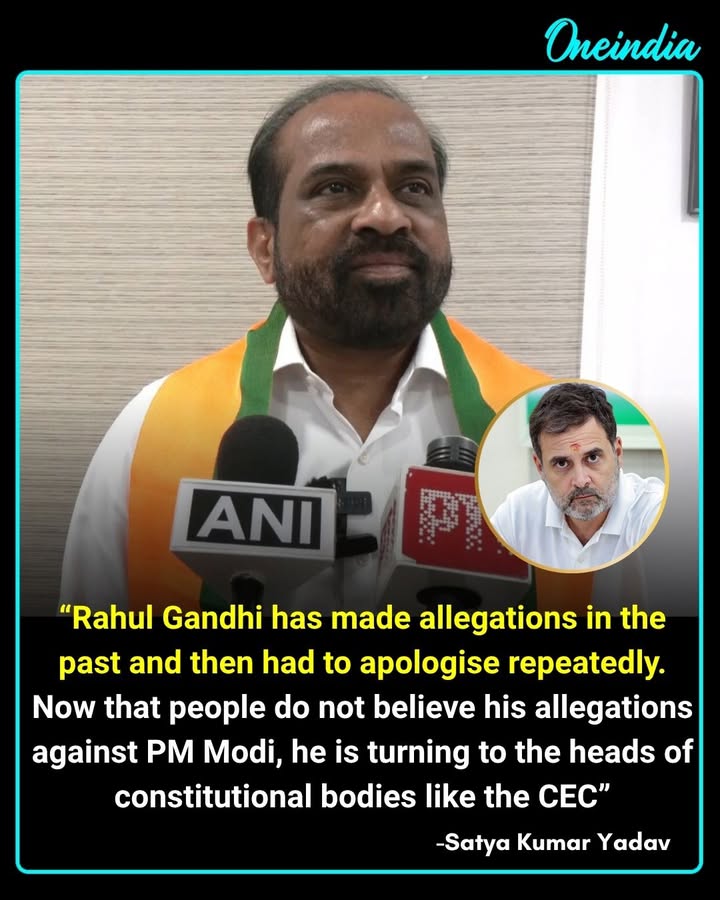 Satya Kumar Yadav Slams Rahul Gandhi Over CEC Allegations