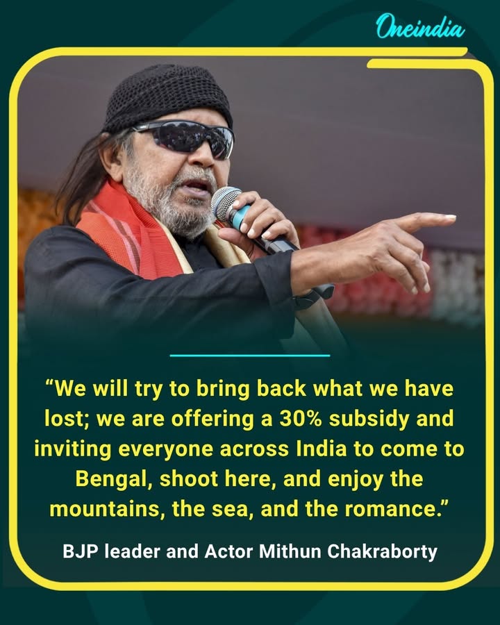 Mithun Chakraborty takes on a new role as Cultural Advisor to the West Bengal government, promising to revive Bengal’s lost cultural charm and attract filmmakers with a 30% shooting subsidy.