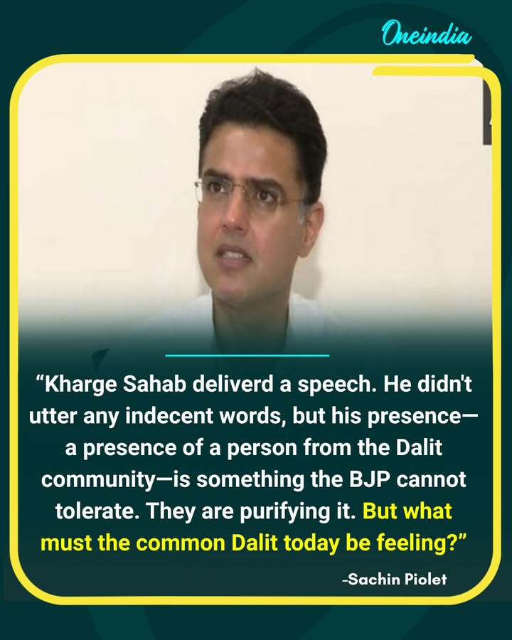 Sachin Pilot Slams BJP Over Kharge’s Treatment, Raises Dalit Representation Issue