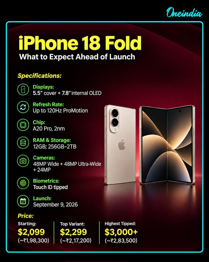 Apple’s First Foldable iPhone Tipped to Cost More Than ₹2 Lakh