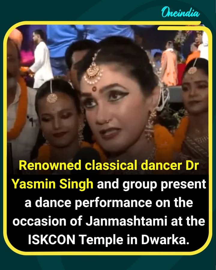 Renowned classical dancer Dr Yasmin Singh and her group presented a captivating dance performance on the occasion of Janmashtami at the ISKCON Temple in Dwarka. The Krishna-themed Kathak performance added a vibrant cultural touch to the celebrations.