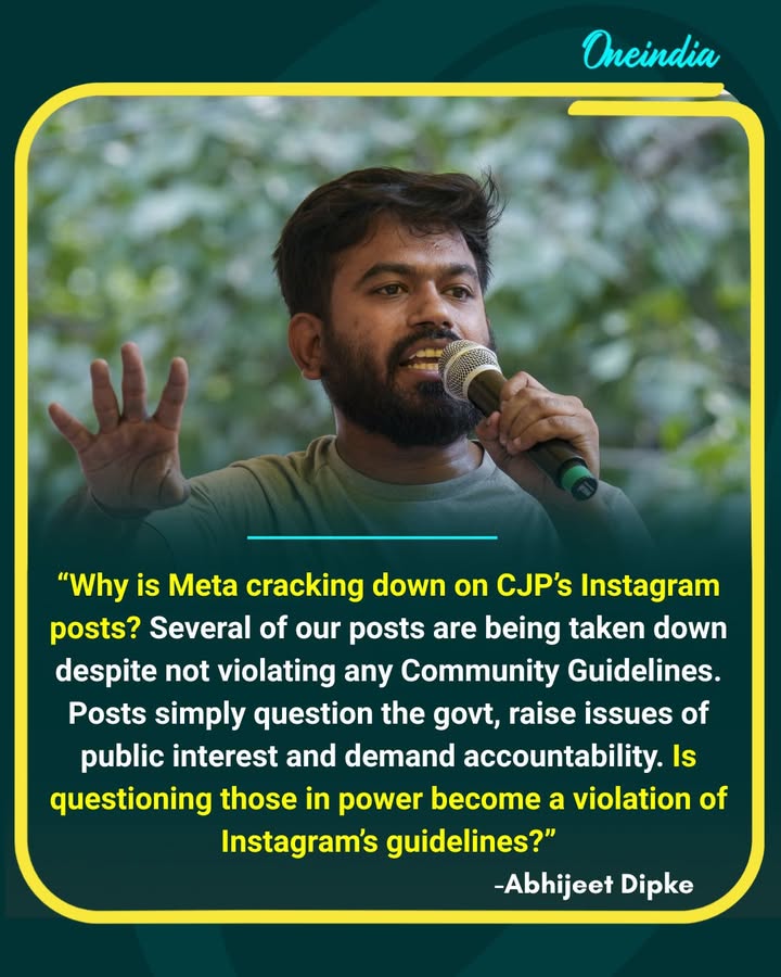 Abhijeet Dipke Questions Meta Over CJP Instagram Posts Being Taken Down