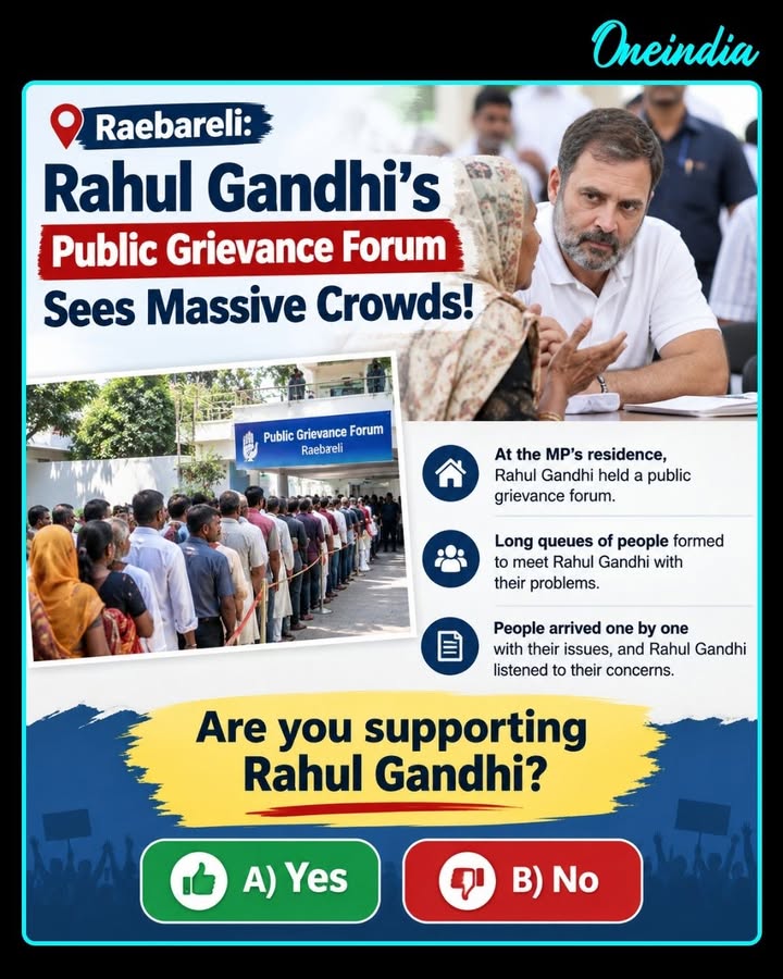 Raebareli: Rahul Gandhi’s Public Grievance Forum Draws Massive Crowds