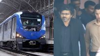 சென்னை மெட்ரோ ரயிலில் மக்களோடு மக்களாக பயணம் செய்த முதல்வர் விஜய்! திரண்ட மக்கள்!