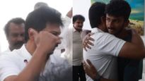 கிருத்திகாவிடம் போனில் பேசுவதாக சைகை! இன்பநிதியை கட்டி அணைத்த உதயநிதி! நீலாங்கரை வீட்டில் உருக்கம்
